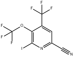 6-Cyano-2-iodo-3-(trifluoromethoxy)-4-(trifluoromethyl)pyridine 结构式