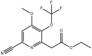 Ethyl 6-cyano-4-methoxy-3-(trifluoromethoxy)pyridine-2-acetate 结构式