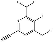 4-(Chloromethyl)-6-cyano-2-(difluoromethyl)-3-iodopyridine 结构式