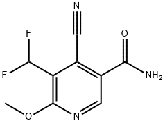 4-Cyano-3-(difluoromethyl)-2-methoxypyridine-5-carboxamide 结构式