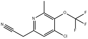 4-Chloro-2-methyl-3-(trifluoromethoxy)pyridine-6-acetonitrile 结构式