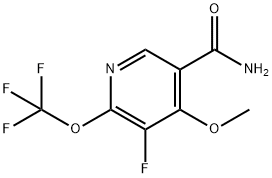 3-Fluoro-4-methoxy-2-(trifluoromethoxy)pyridine-5-carboxamide 结构式