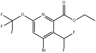 Ethyl 4-bromo-3-(difluoromethyl)-6-(trifluoromethoxy)pyridine-2-carboxylate 结构式