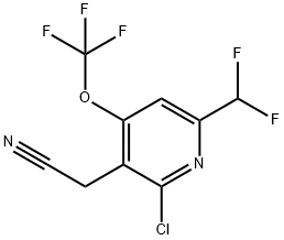 2-Chloro-6-(difluoromethyl)-4-(trifluoromethoxy)pyridine-3-acetonitrile 结构式