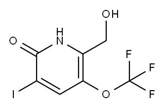 2-Hydroxy-3-iodo-5-(trifluoromethoxy)pyridine-6-methanol 结构式