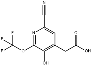 6-Cyano-3-hydroxy-2-(trifluoromethoxy)pyridine-4-acetic acid 结构式