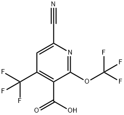 6-Cyano-2-(trifluoromethoxy)-4-(trifluoromethyl)pyridine-3-carboxylic acid 结构式