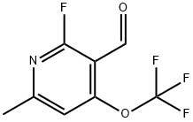 2-Fluoro-6-methyl-4-(trifluoromethoxy)pyridine-3-carboxaldehyde 结构式