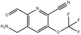 5-(Aminomethyl)-2-cyano-3-(trifluoromethoxy)pyridine-6-carboxaldehyde 结构式