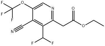 Ethyl 4-cyano-3-(difluoromethyl)-5-(trifluoromethoxy)pyridine-2-acetate 结构式