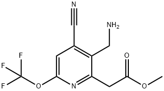 Methyl 3-(aminomethyl)-4-cyano-6-(trifluoromethoxy)pyridine-2-acetate 结构式