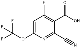2-Cyano-4-fluoro-6-(trifluoromethoxy)pyridine-3-carboxylic acid 结构式