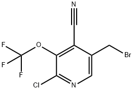 5-(Bromomethyl)-2-chloro-4-cyano-3-(trifluoromethoxy)pyridine 结构式