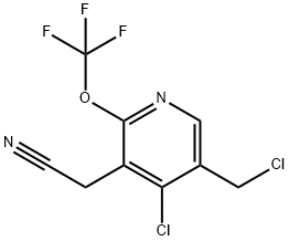 4-Chloro-5-(chloromethyl)-2-(trifluoromethoxy)pyridine-3-acetonitrile 结构式