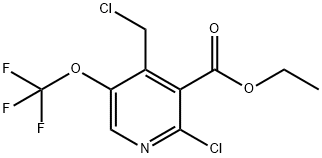 Ethyl 2-chloro-4-(chloromethyl)-5-(trifluoromethoxy)pyridine-3-carboxylate 结构式