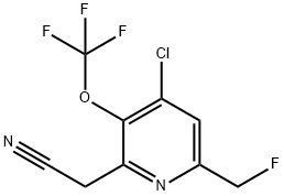 4-Chloro-6-(fluoromethyl)-3-(trifluoromethoxy)pyridine-2-acetonitrile 结构式