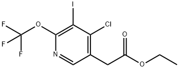 Ethyl 4-chloro-3-iodo-2-(trifluoromethoxy)pyridine-5-acetate 结构式