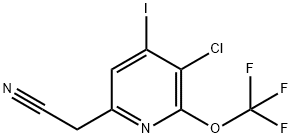 3-Chloro-4-iodo-2-(trifluoromethoxy)pyridine-6-acetonitrile 结构式