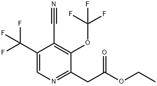Ethyl 4-cyano-3-(trifluoromethoxy)-5-(trifluoromethyl)pyridine-2-acetate 结构式