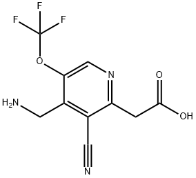 4-(Aminomethyl)-3-cyano-5-(trifluoromethoxy)pyridine-2-acetic acid 结构式