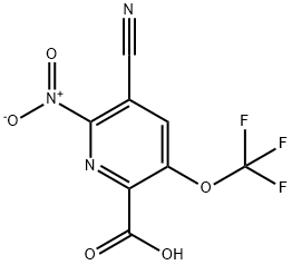 3-Cyano-2-nitro-5-(trifluoromethoxy)pyridine-6-carboxylic acid 结构式