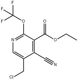 Ethyl 5-(chloromethyl)-4-cyano-2-(trifluoromethoxy)pyridine-3-carboxylate 结构式