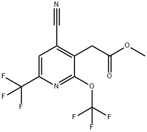 Methyl 4-cyano-2-(trifluoromethoxy)-6-(trifluoromethyl)pyridine-3-acetate 结构式