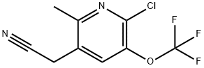 2-Chloro-6-methyl-3-(trifluoromethoxy)pyridine-5-acetonitrile 结构式