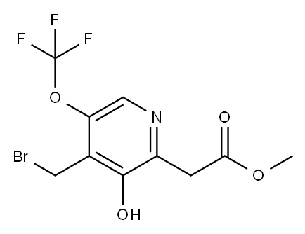 Methyl 4-(bromomethyl)-3-hydroxy-5-(trifluoromethoxy)pyridine-2-acetate 结构式