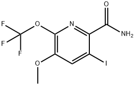 3-Iodo-5-methoxy-6-(trifluoromethoxy)pyridine-2-carboxamide 结构式