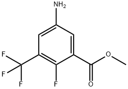 5-氨基-2-氟-3-(三氟甲基)苯甲酸甲酯 结构式