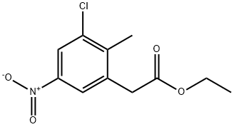 3-氯-2-甲基-5-硝基苯乙酸乙酯 结构式