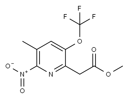 Methyl 3-methyl-2-nitro-5-(trifluoromethoxy)pyridine-6-acetate 结构式