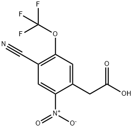 4-Cyano-2-nitro-5-(trifluoromethoxy)phenylacetic acid 结构式