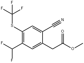 Methyl 2-cyano-5-difluoromethyl-4-(trifluoromethylthio)phenylacetate 结构式