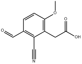 2-Cyano-3-formyl-6-methoxyphenylacetic acid 结构式
