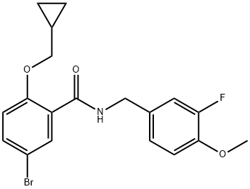 Benzamide, 5-bromo-2-(cyclopropylmethoxy)-N-[(3-fluoro-4-methoxyphenyl)methyl]- 结构式