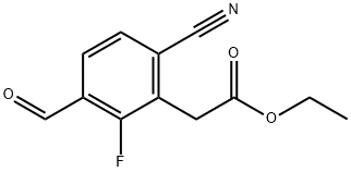 Ethyl 6-cyano-2-fluoro-3-formylphenylacetate 结构式