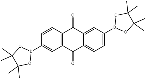 2,6-双(4,4,5,5-四甲基-1,3,2-二氧杂硼烷-2-基)蒽-9,10-二酮 结构式