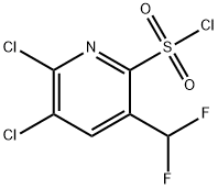 2,3-Dichloro-5-(difluoromethyl)pyridine-6-sulfonyl chloride 结构式