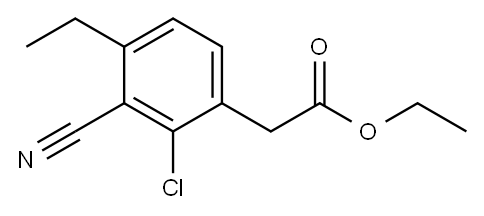 Ethyl 2-chloro-3-cyano-4-ethylphenylacetate 结构式