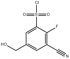 3-Cyano-2-fluoro-5-(hydroxymethyl)benzenesulfonylchloride 结构式