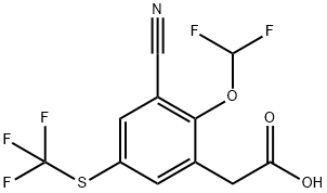 3-Cyano-2-difluoromethoxy-5-(trifluoromethylthio)phenylacetic acid 结构式