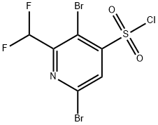 3,6-Dibromo-2-(difluoromethyl)pyridine-4-sulfonyl chloride 结构式