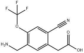 5-Aminomethyl-2-cyano-4-(trifluoromethoxy)phenylacetic acid 结构式