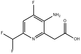 3-Amino-6-(difluoromethyl)-4-fluoropyridine-2-acetic acid 结构式