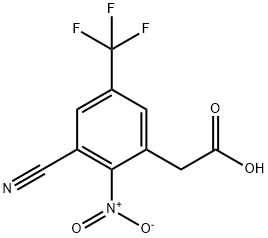 3-Cyano-2-nitro-5-(trifluoromethyl)phenylacetic acid 结构式