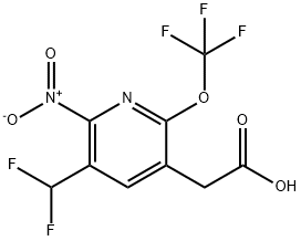 3-(Difluoromethyl)-2-nitro-6-(trifluoromethoxy)pyridine-5-acetic acid 结构式