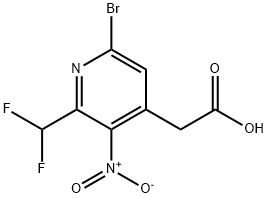6-Bromo-2-(difluoromethyl)-3-nitropyridine-4-acetic acid 结构式