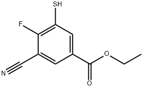 Ethyl 3-cyano-4-fluoro-5-mercaptobenzoate 结构式